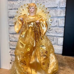 Gold Angel Tree Topper Fibre Optic
